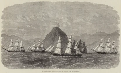The British Flying Squadron passing the Diamond Rock, off Martinique
